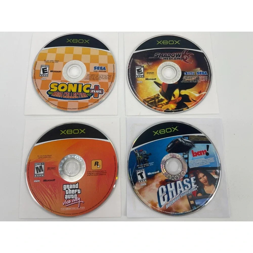 Microsoft Xbox Video Game Lot 4 Discs GTA Sonic Shadow Chase Good Used Bundle